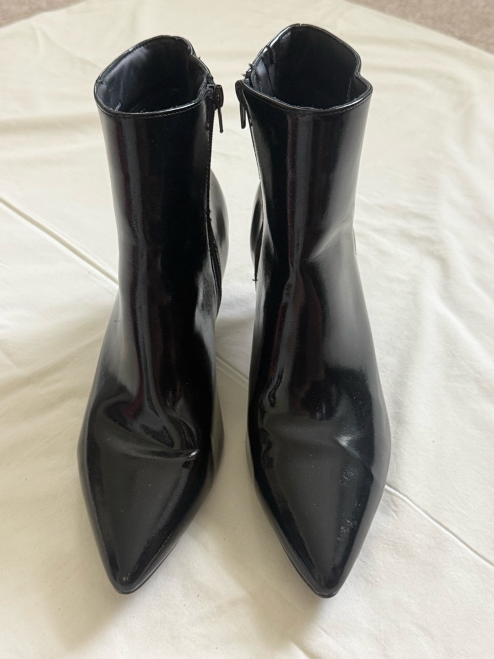 Rachel Zoe Black Patent Pointed Ankle Boots